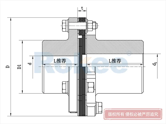 JMII型單節(jié)式不帶沉孔膜片聯(lián)軸器